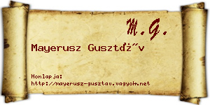 Mayerusz Gusztáv névjegykártya